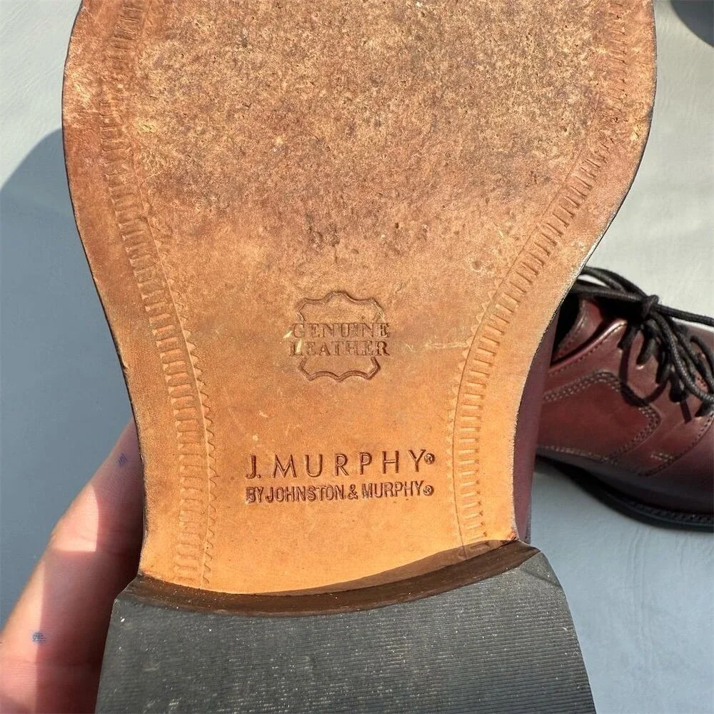 Johnston & Murphy Men's Cap Toe Derby Oxfords‎ Red Size 9.5 Wide